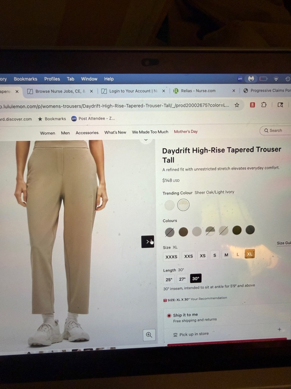 lululemon athletica Daydrift High-Rise Tapered Trouser - Light Taupe